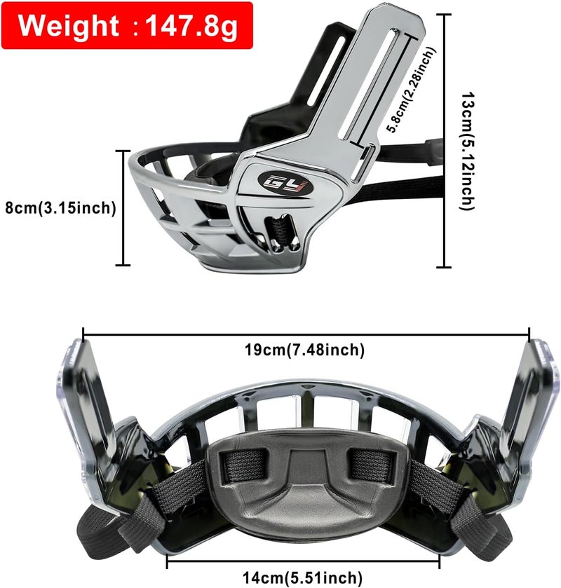 GY Hockey Helmet Face Shield Cage Adult Ice Hockey Half Shield Cage Lower-Face Protection for Chin/Lips/Teeth Without Hindering Breathability - Image 3